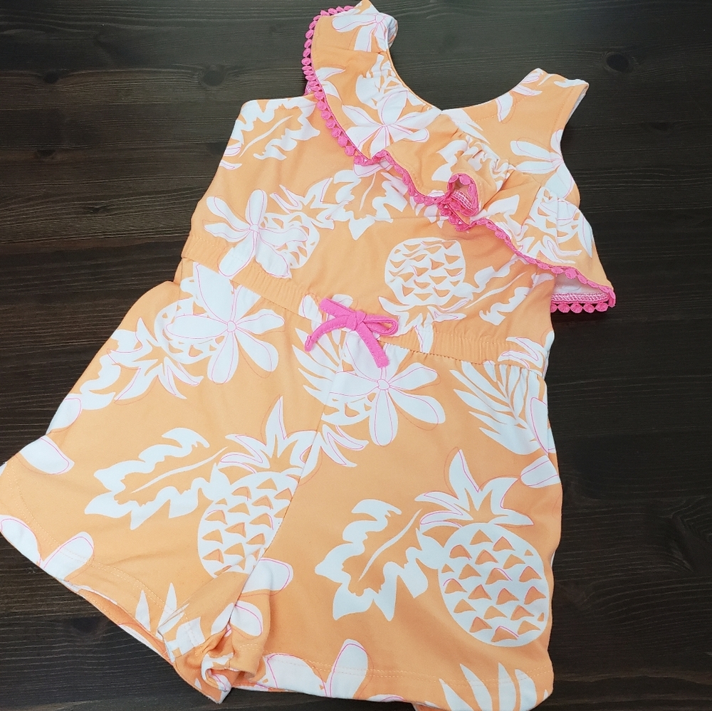 Kidgets orange & white romper 4T